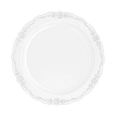 10.25 In. Clear Victorian Design Plates | 20 Count